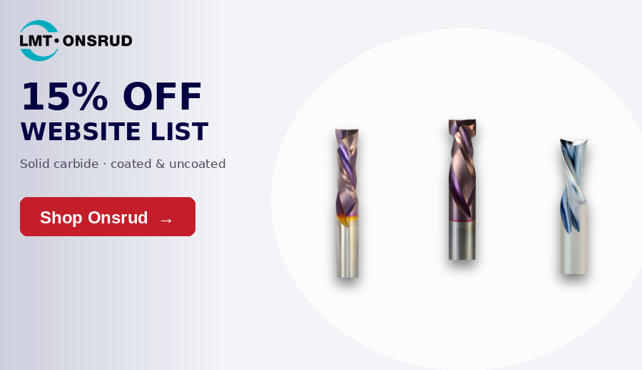 Onsrud solid carbide router bits — 15% off website list